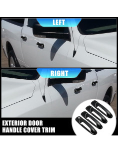 Cubierta de Manija de Puerta Exterior X AUTOHAUX 4 Piezas ABS Negro 2