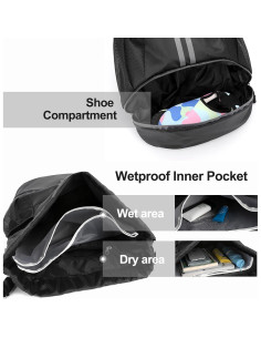 Mochila Deportiva Hoedia con Cuerda 22L Impermeable Unisex 2