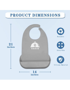 Paquete de 2 Baberos de Silicona Ajustables para Adultos 2
