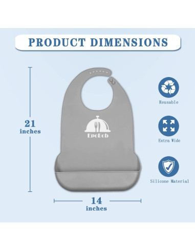 Paquete de 2 Baberos de Silicona Ajustables para Adultos