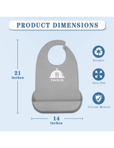Paquete de 2 Baberos de Silicona Ajustables para Adultos