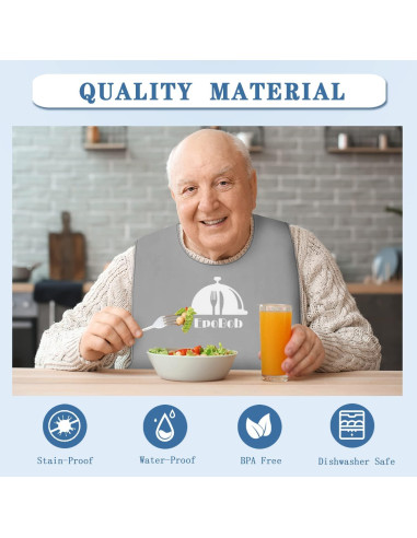 Paquete de 2 Baberos de Silicona Ajustables para Adultos