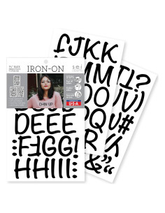 Letras de Transferencia de Calor S.E.I para Camisetas 4.45 cm Negras