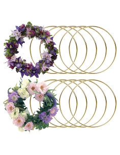 BigOtters 10 Aros Atrapa Sueños Metálicos Dorados 20 cm