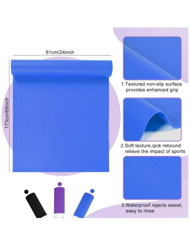 Esteras de Yoga Amylove 12 Piezas Antideslizantes 173x61 cm