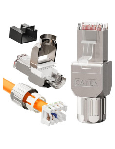 Conector Ethernet VCELINK CAT6A Sin Herramientas Paquete de 2