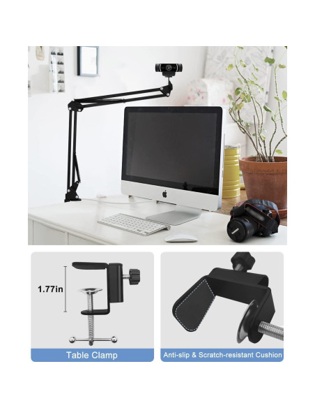 Soporte de Webcam Ajustable Boseen con Abrazadera para Escritorio