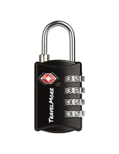 Candado de Equipaje TSA TravelMore Negro - Combinación 4 Dígitos