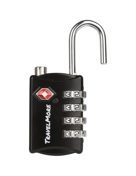 Candado de Equipaje TSA TravelMore Negro - Combinación 4 Dígitos