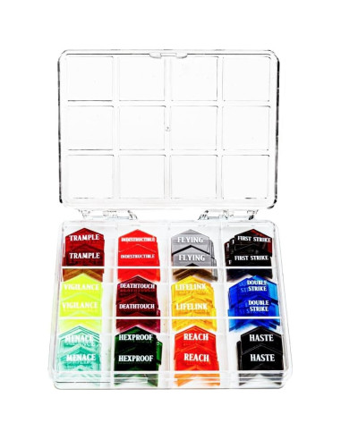 72 Contadores de Palabras Clave MTG PUGED con Caja Transparente
