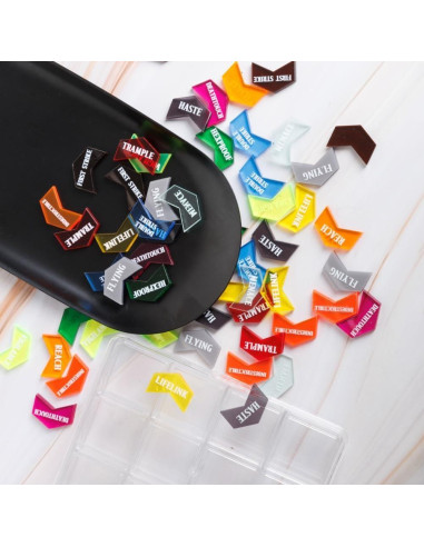 72 Contadores de Palabras Clave MTG PUGED con Caja Transparente