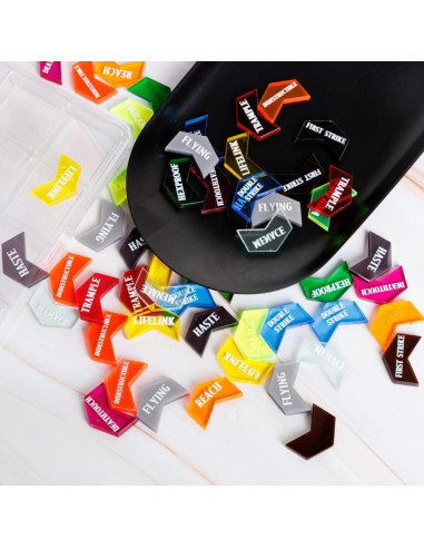 72 Contadores de Palabras Clave MTG PUGED con Caja Transparente