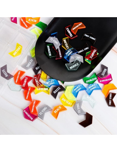 72 Contadores de Palabras Clave MTG PUGED con Caja Transparente