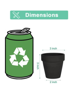 Macetas de Terracota Negras Vensovo 3" - Paquete de 20 con Drenaje 2