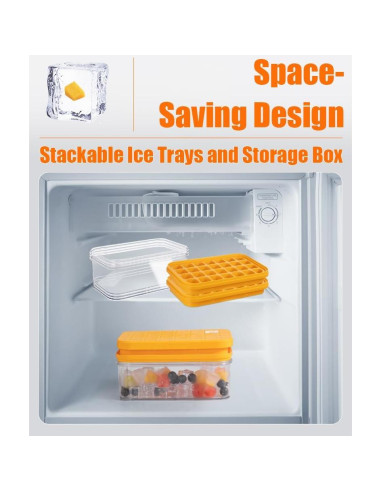 Bandeja de Hielo Brigii IC01 con Tapa y 56 Cubos Apilables