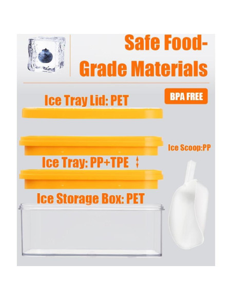 Bandeja de Hielo Brigii IC01 con Tapa y 56 Cubos Apilables