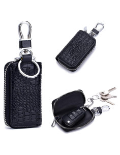 Funda de Llave de Coche de Cuero Negro Universal