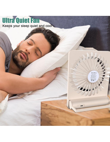 Ventilador de Escritorio Tertan X20 Recargable 1800mAh Beige