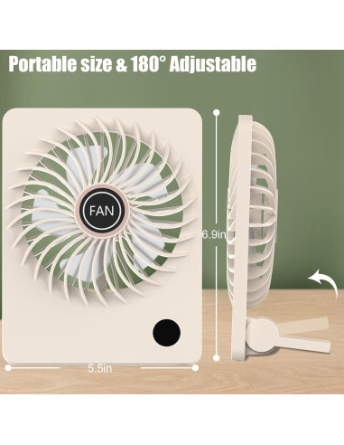 Ventilador de Escritorio Tertan X20 Recargable 1800mAh Beige