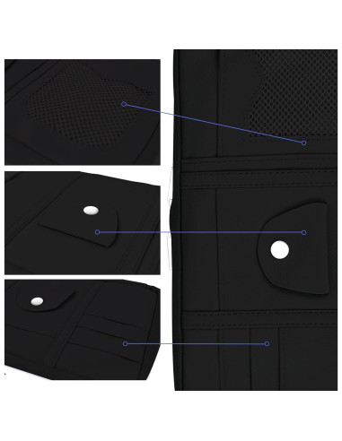 Organizador de Visera de Coche TOPDADA Negro con Múltiples Bolsillos