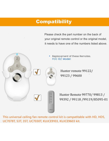 Control Remoto Universal para Ventilador de Techo Breeze Bay RC-5T