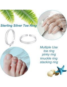 Anillo Abierto de Plata Esterlina 925 Ajustable para Mujeres 2