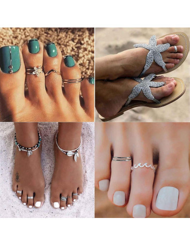 Anillo Abierto de Plata Esterlina 925 Ajustable para Mujeres