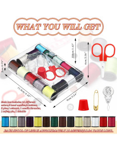 Kit de Costura Mini de Viaje FineCheer - 24 Paquetes Portátiles 2