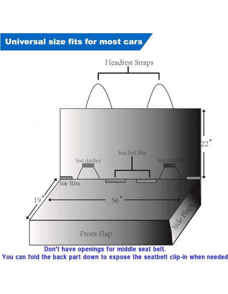 Protector de Asiento de Coche VIEWPETS Universal Impermeable Negro