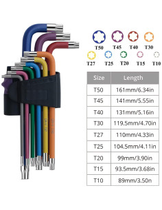 Juego de Llaves Allen y Torx TOOGOND 9 Piezas Multi-Tamaño 2