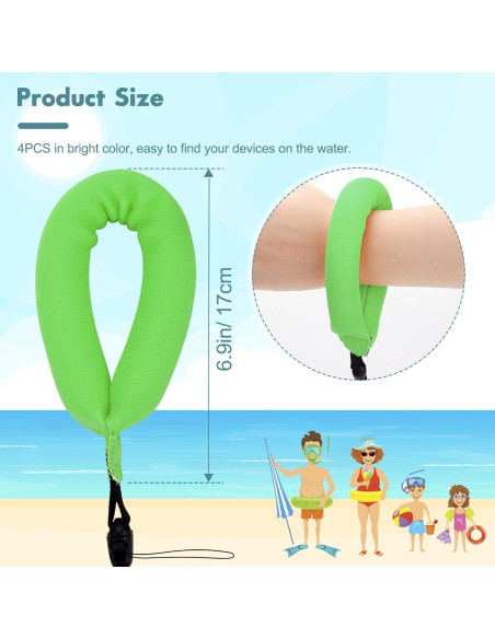 4 Correas Flotantes Neopreno para Cámara Impermeable Verde