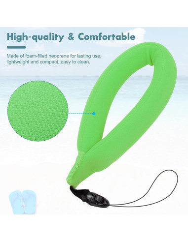 4 Correas Flotantes Neopreno para Cámara Impermeable Verde