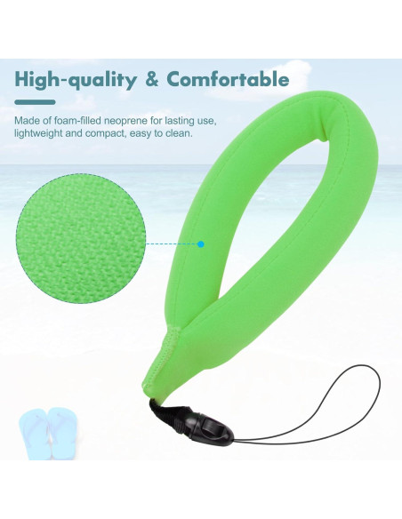 4 Correas Flotantes Neopreno para Cámara Impermeable Verde