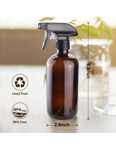 Botella de Spray de Vidrio Ámbar Wedama 480ml Ajustable