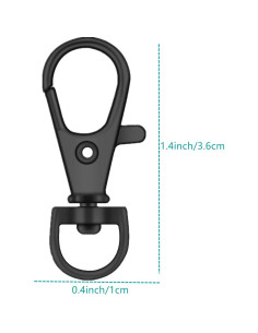 50 Ganchos de Clip Giratorios IPXEAD para Llaveros Color Negro 2