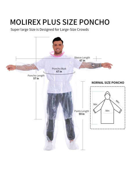 Conjunto de Impermeables Desechables 2 Paquetes Talla Grande