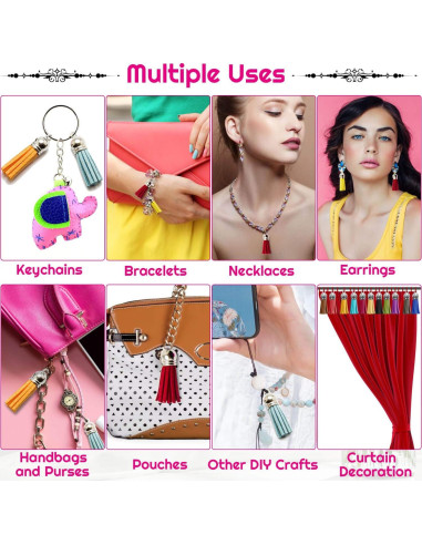 Borlas de Cuero PAXCOO para Joyería - 50 Piezas Multicolor