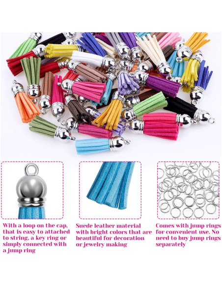 Borlas de Cuero PAXCOO para Joyería - 50 Piezas Multicolor