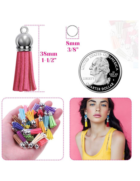 Borlas de Cuero PAXCOO para Joyería - 50 Piezas Multicolor