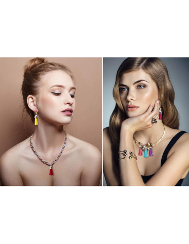 Borlas de Cuero PAXCOO para Joyería - 50 Piezas Multicolor