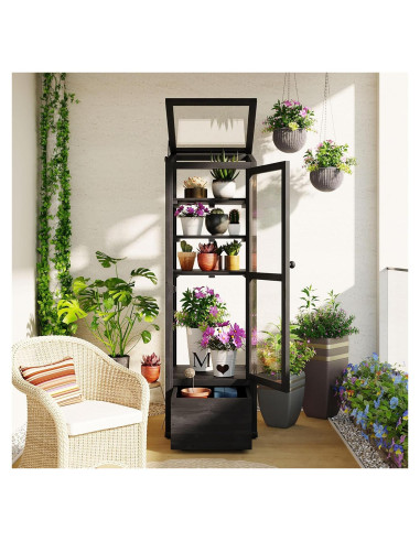 Invernadero de Madera THINK 30 158.5 cm con Estantes Ajustables