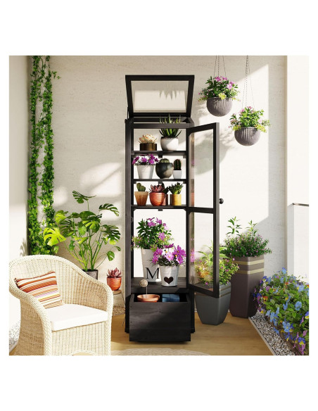 Invernadero de Madera THINK 30 158.5 cm con Estantes Ajustables