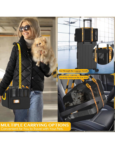 Carrito Doble para Mascotas PAWZIDEA Guerrero Negro 57x44cm