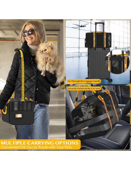 Carrito Doble para Mascotas PAWZIDEA Guerrero Negro 57x44cm