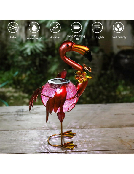 Luz Solar Flamenco MUMTOP para Jardín Exterior IP44 Luz Solar Flamenco MUMTOP para Jardín Exterior IP44