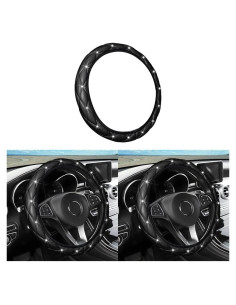 Cubierta de Volante LoyaForba de Cuero con Rhinestones 37-38 cm