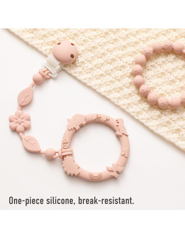 Clip de Chupete para Bebé YIVEKO Juego de 3 Piezas Silicona