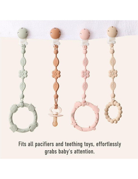 Clip de Chupete para Bebé YIVEKO Juego de 3 Piezas Silicona