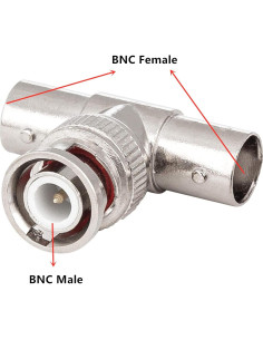 Divisor BNC Macho a Doble Hembra RFAdapter - Paquete de 2 2