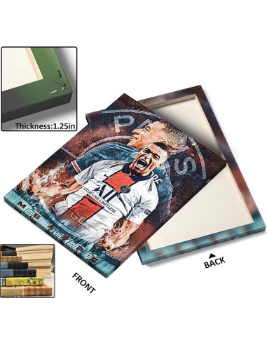 Póster en Lienzo Kylian Mbappé 20x25 cm Paris Saint-Germain